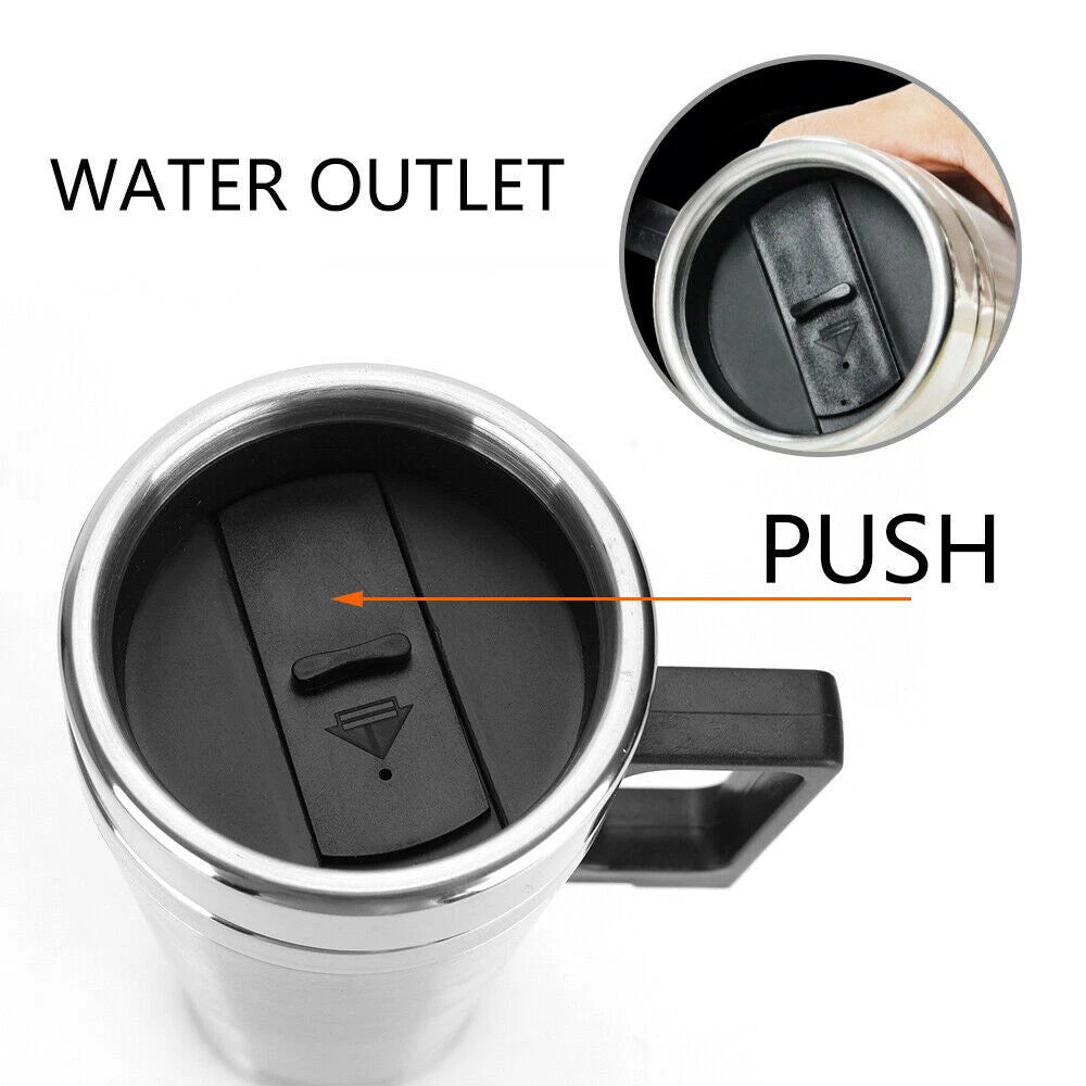 12V Car Travel Kettle Water Heating Bottle Electric Travel Mug Heated Coffee Mug