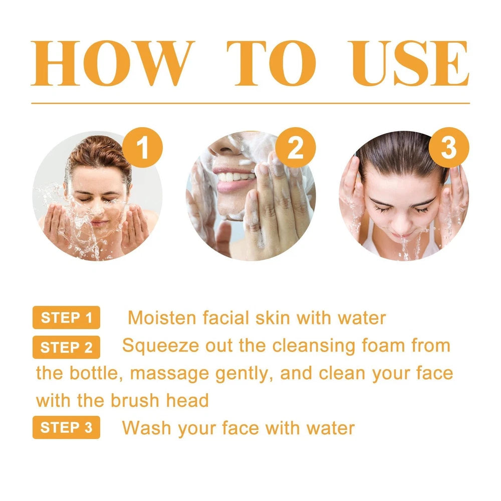 Turmeric Facial Cleanser Relief Acne Pimple Skin Brightening Foaming Face Wash