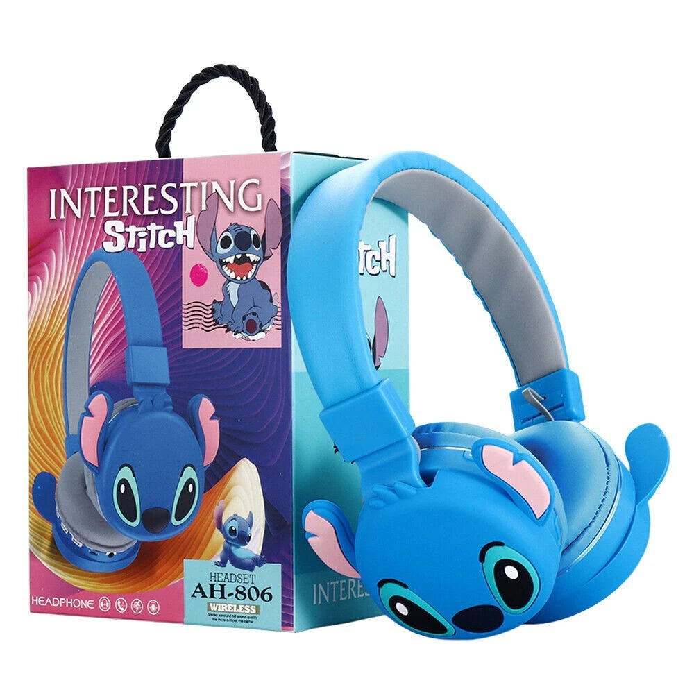 Lilo & Stitch Kids Foldable Wireless Headphones Ear Pads Headset Gift Earphones