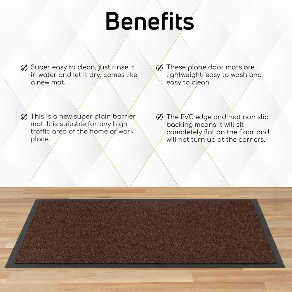 Door Mat Heavy Duty Barrier Rubber Entrance Non-Slip Floor Rugs Kitchen Runner