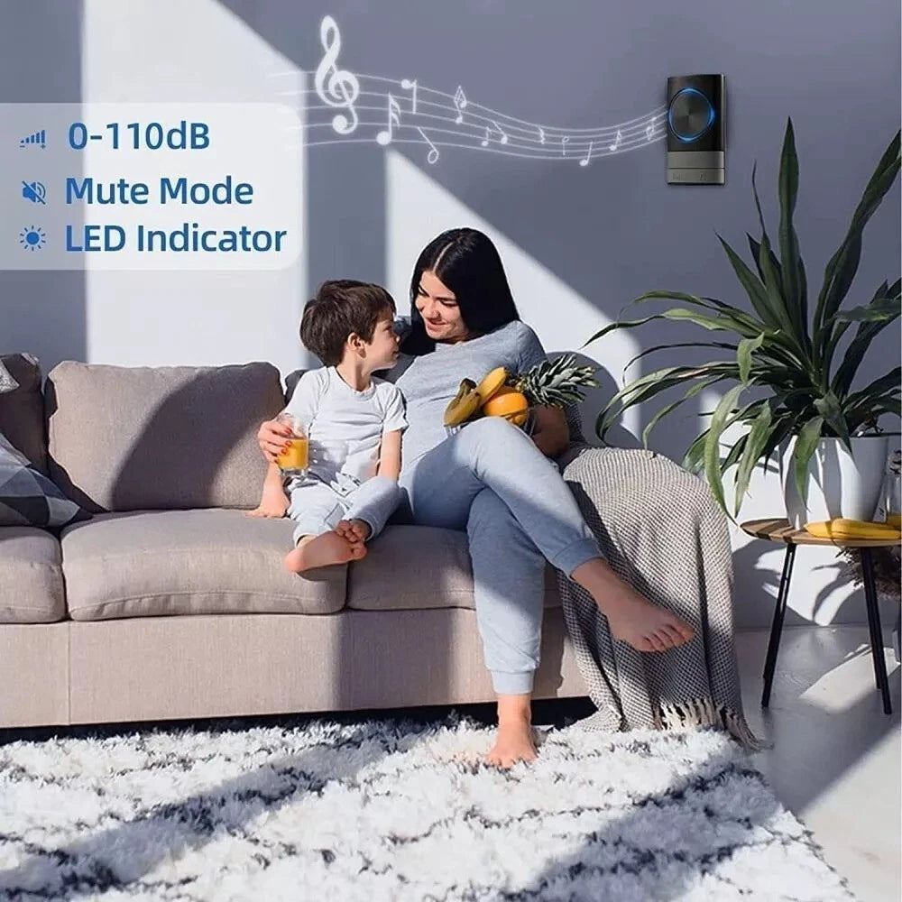 Wireless Door Bells Waterproof 1000ft Long Range Plug in Home Cordless Doorbell