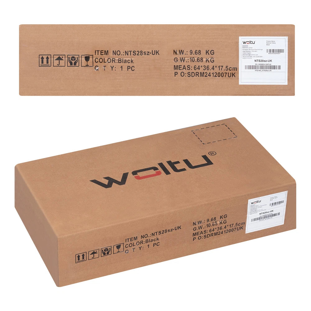 1/2x Bedside Table Cabinets w/ Charging Station Nightstand Storage Unit 3 Drawer