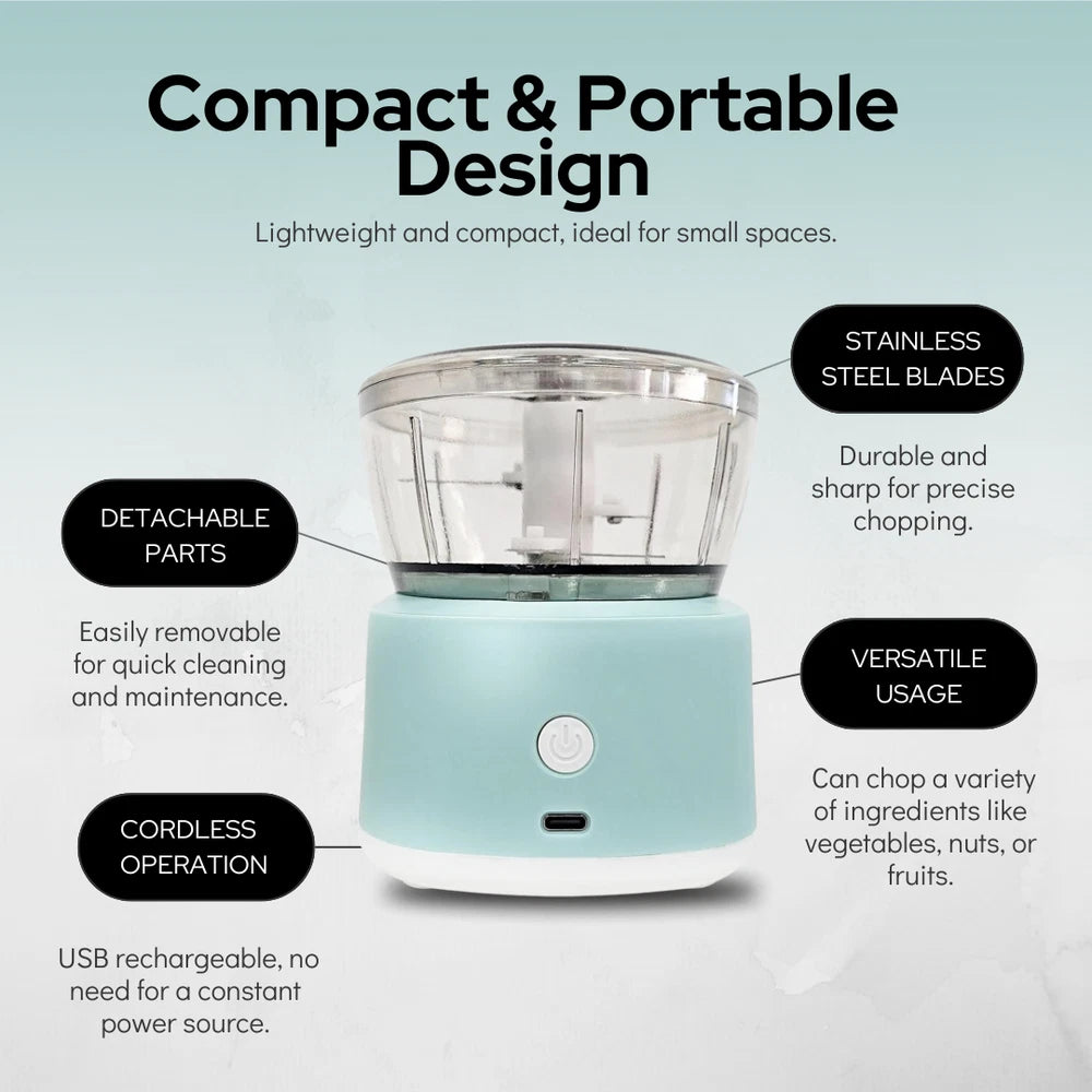 Cordless Mini Food Processor Electric Chopper Vegetable Mincer Mini Blender