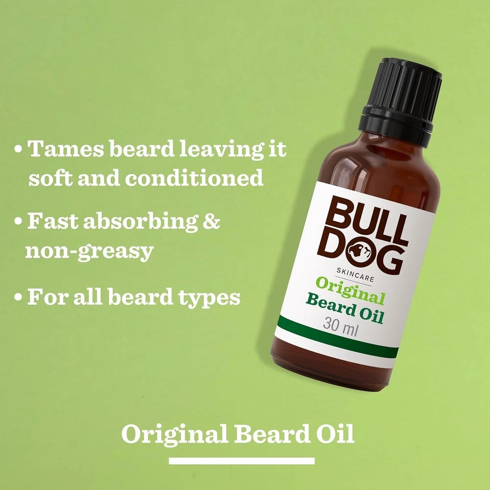 Bulldog Skincare Original Beard Oil, Men's Grooming, Beard Moisturiser for Softe