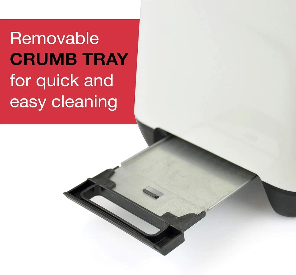 Toaster 2 Slice Wide Slot - Cool Touch Crumb Tray Variable Browning - Cream