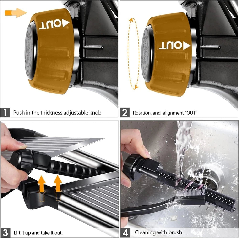 Professional Mandolin Slicer Food Cutter Fruit Vegetable Chopper Grater Peeler