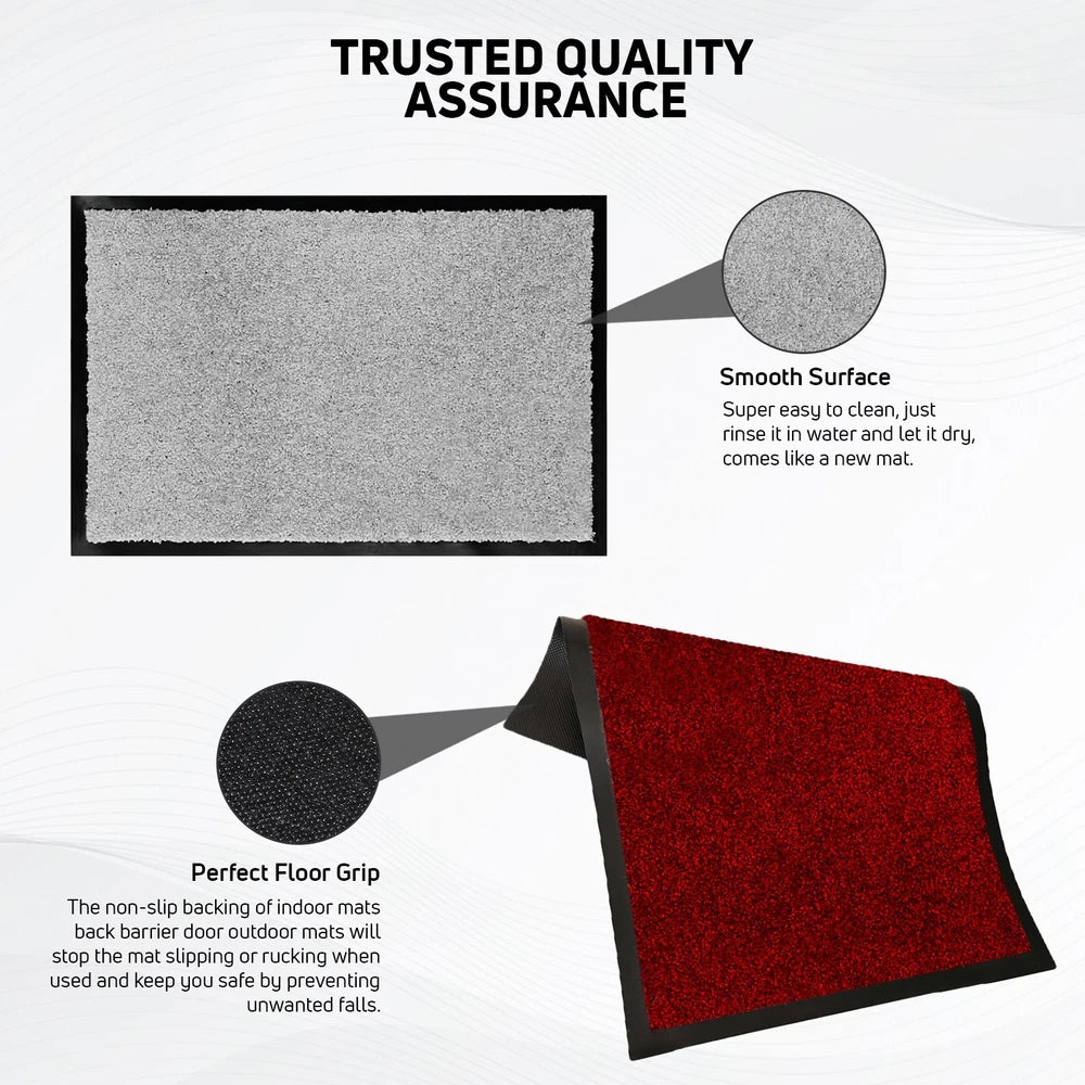 Door Mat Heavy Duty Barrier Rubber Entrance Non-Slip Floor Rugs Kitchen Runner