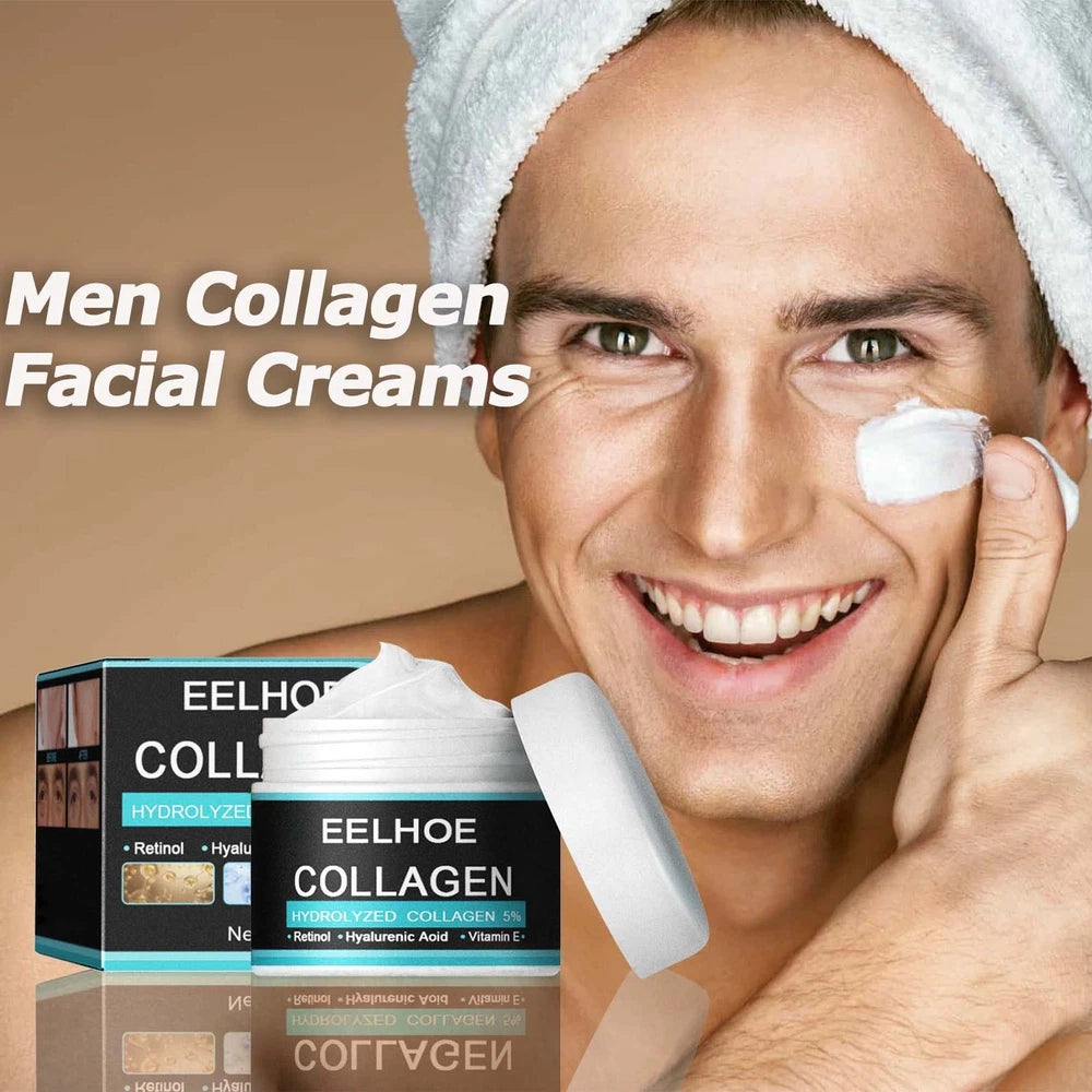 Mens Anti-Wrinkle Collagen Face Cream Anti Ageing Facial Moisturiser For Men