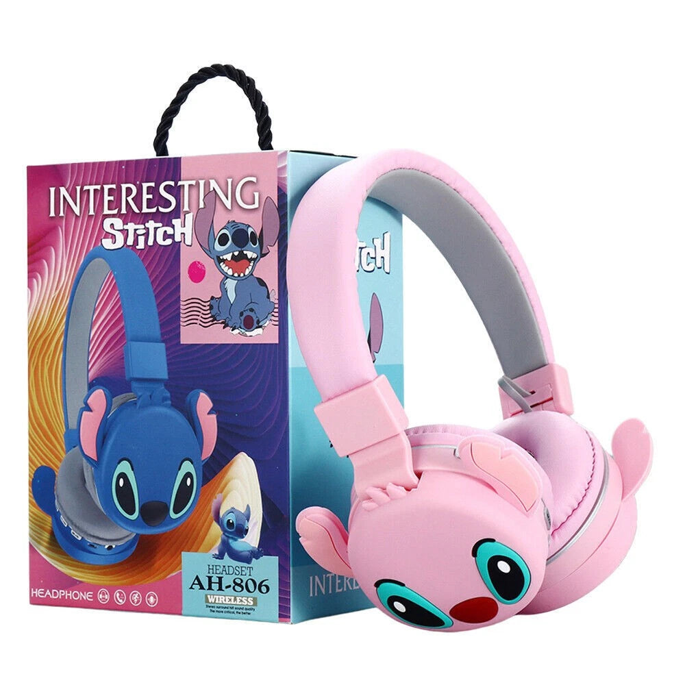 Lilo & Stitch Kids Foldable Wireless Headphones Ear Pads Headset Gift Earphones