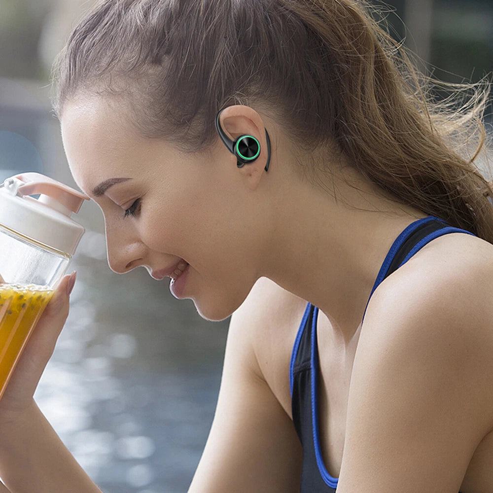 TWS Wireless Headphones Bluetooth Earbuds Ear Hook Running Bass Sports Earphones