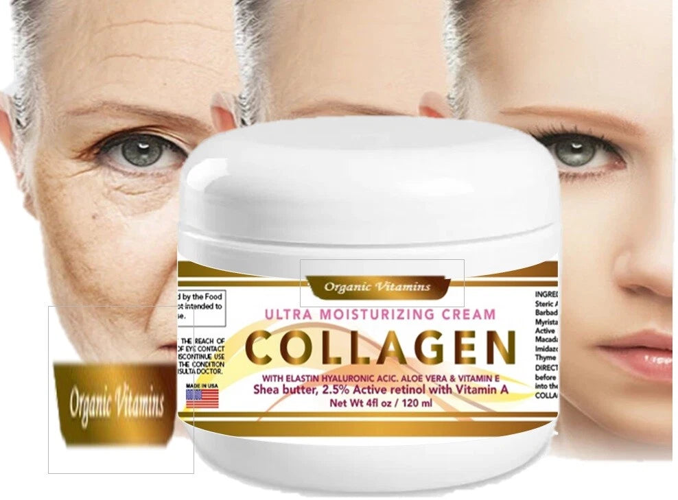 COLLAGEN & ELASTIN CREAM Smooth Supple Moisture Skin Face Anti Aging Wrinkle 4oz