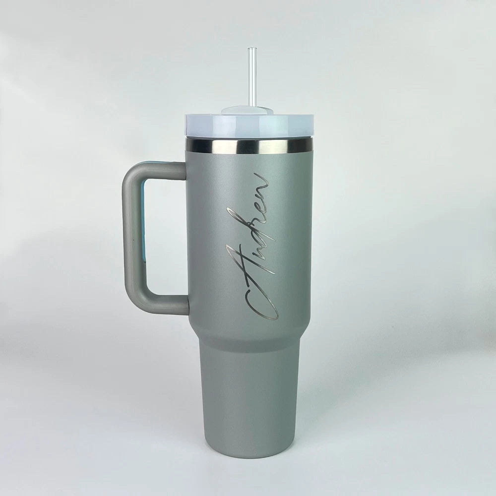 Personalised Name Engraved Double Walled Insulated Cup Tumbler Travel Mug - 40oz
