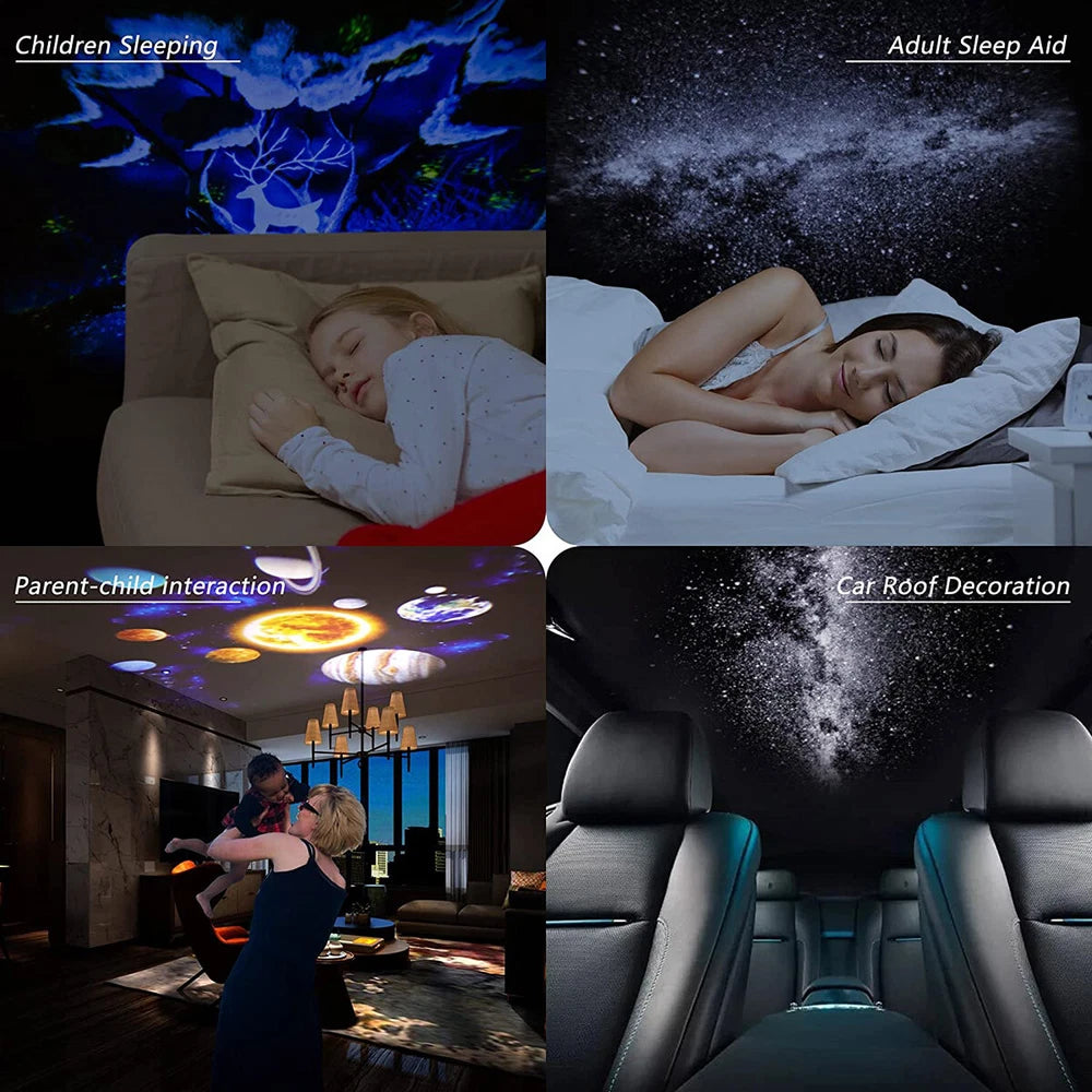 Planetarium Starry Galaxy Projector Rotating Night Light Space Nebula Star Lamp
