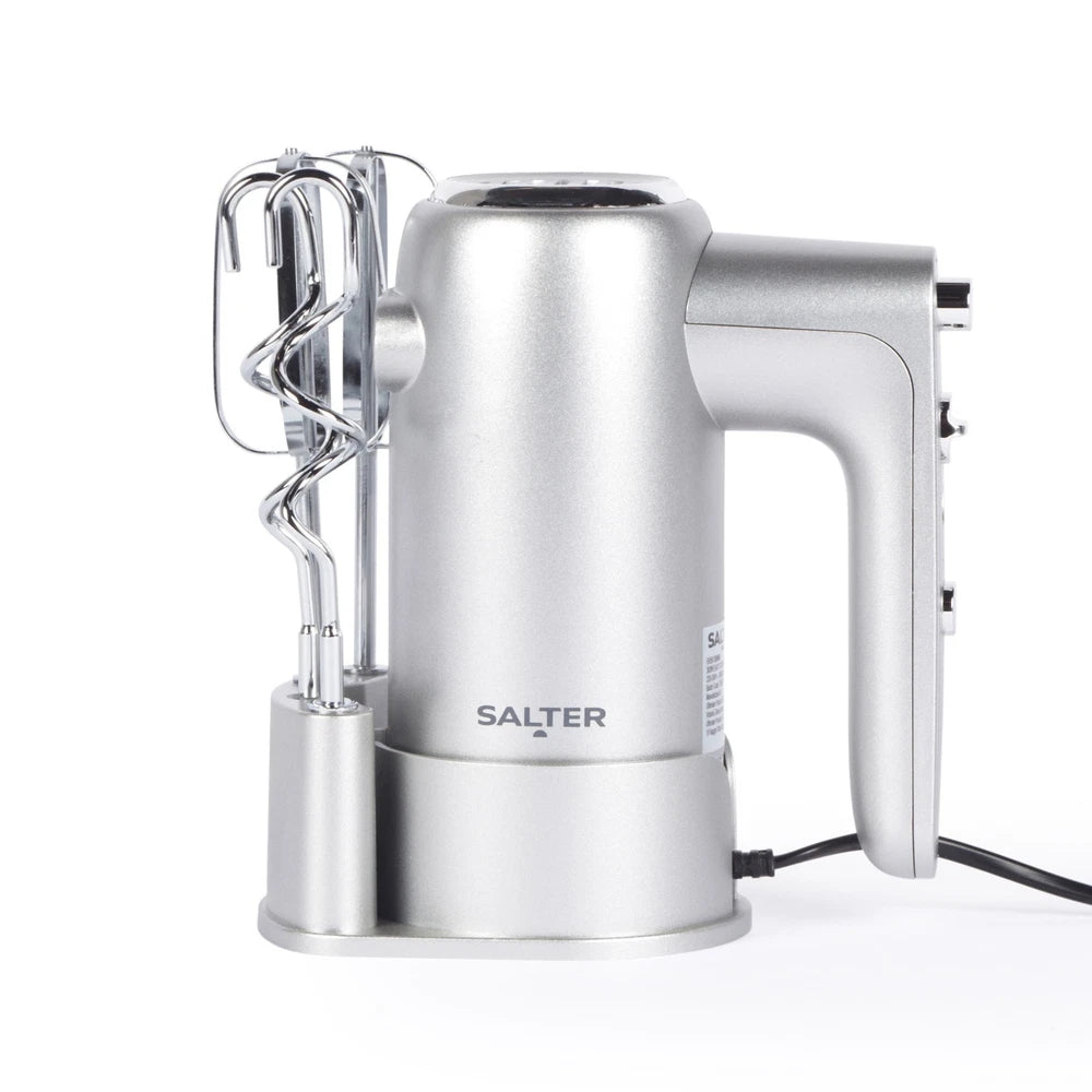 Salter Aspen Easy-Store Hand Mixer, Electric Baking Whisk, Beaters & Dough Hooks