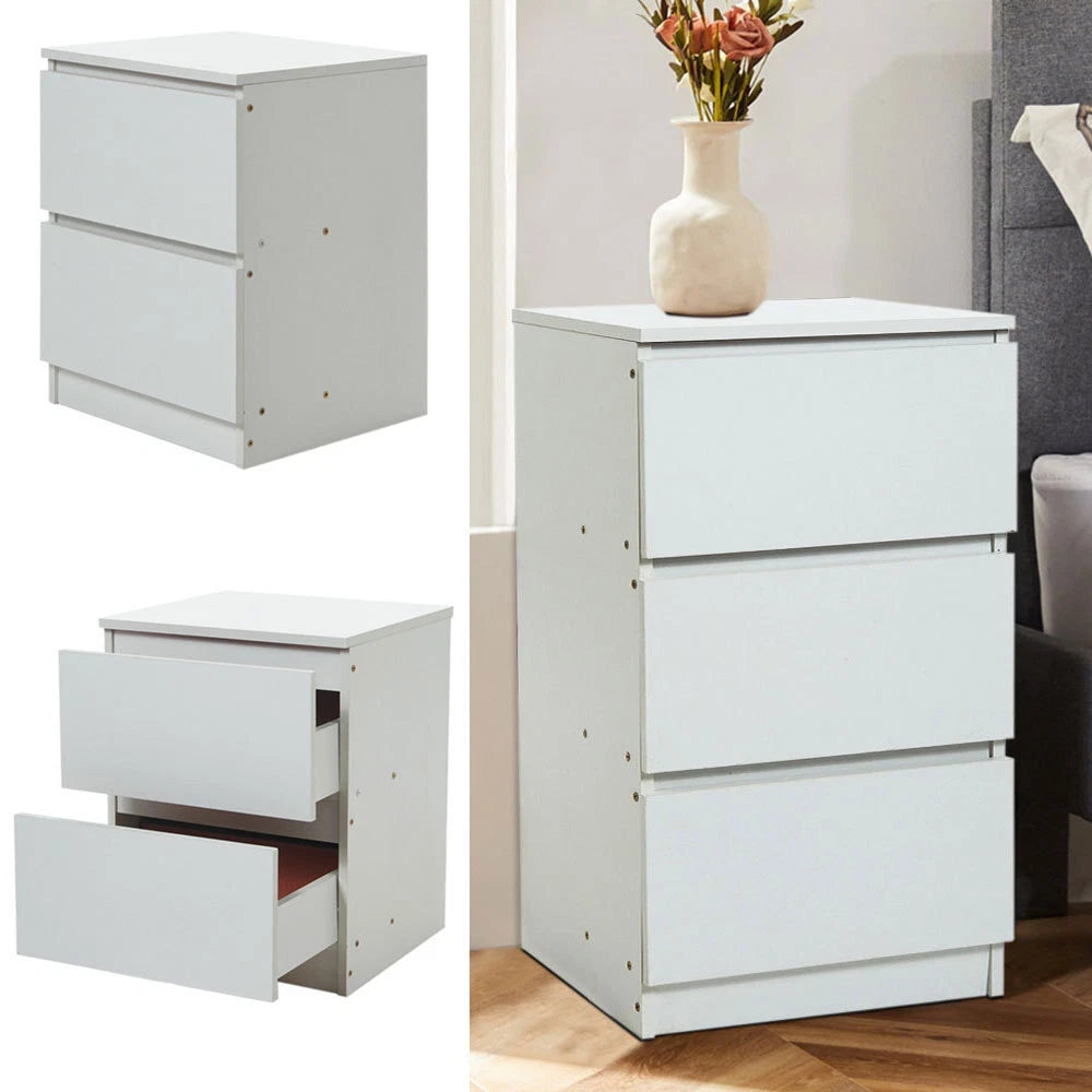 Bedside Table Drawer Cabinet End Side Table Bedroom Furniture Storage Nightstand