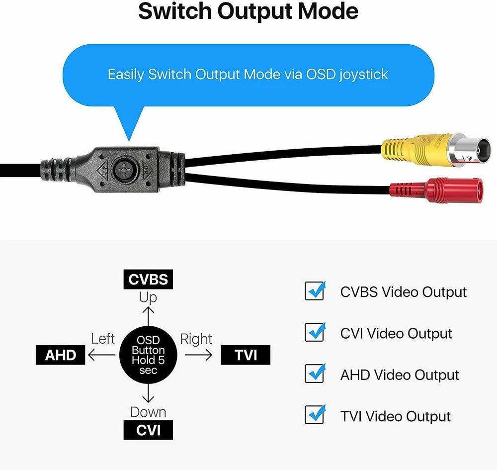 CAMERA 1080P 4-in-1 CCTV Camera Bullet 3000TVL Home Security Night Vision Outdoor