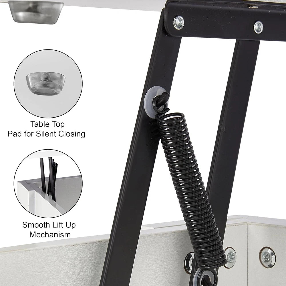 Coffee Table With Storage Lift Top Up Drawer Shelf Wooden Living Room Furniture