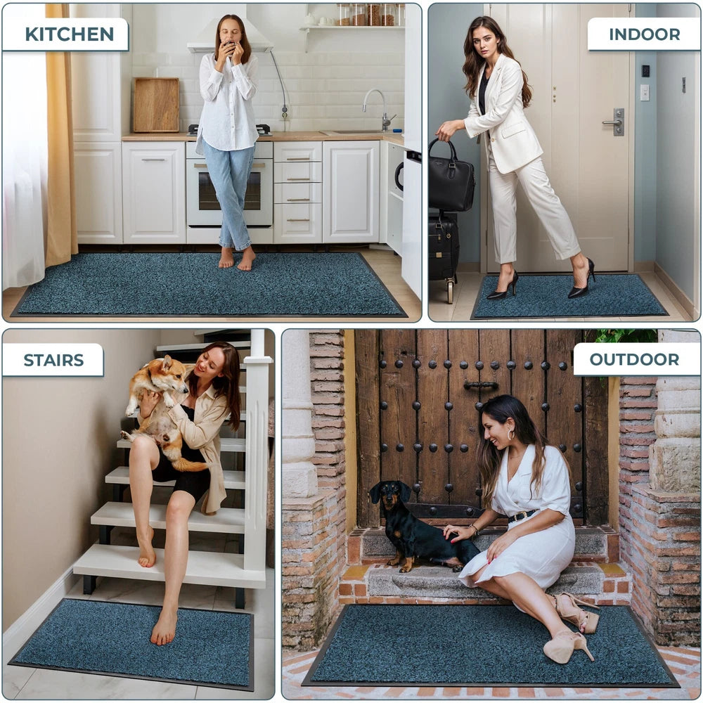 Barrier Mat Entrance Door Mat Heavy Duty Non Slip Dirt Trapper Rubber Back Rugs