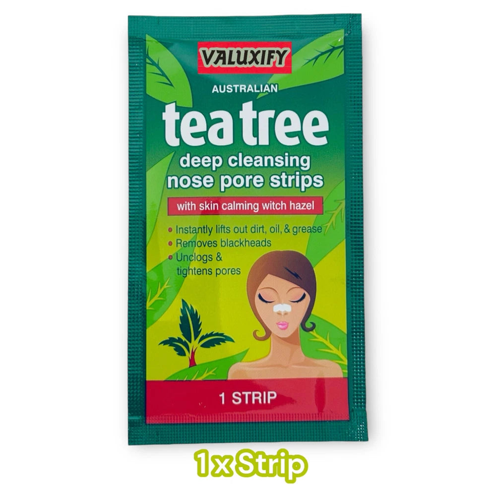 Tea Tree Nose Pore Strips Blackhead Removal Smooth Deep Cleansing Unclog Pores