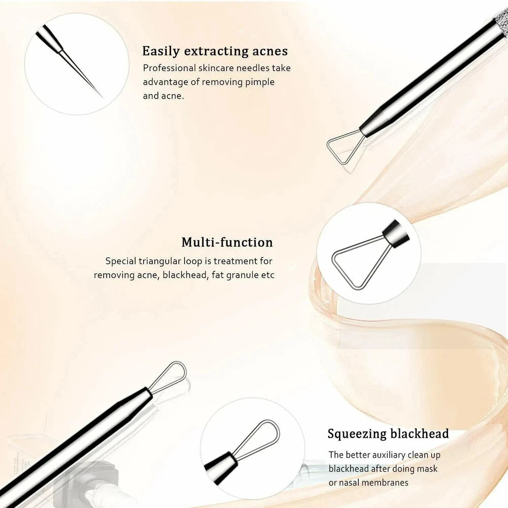 4x Blackhead Remover Tool Kit Spot Acne Pimple Comedone Extractor Popper Comedon