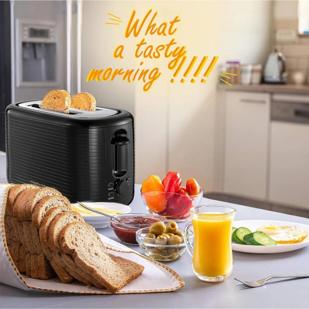 Black Toaster- 2 Slice-Variable Browning -Defrost -Reheat - Extra Wide Slot 850W