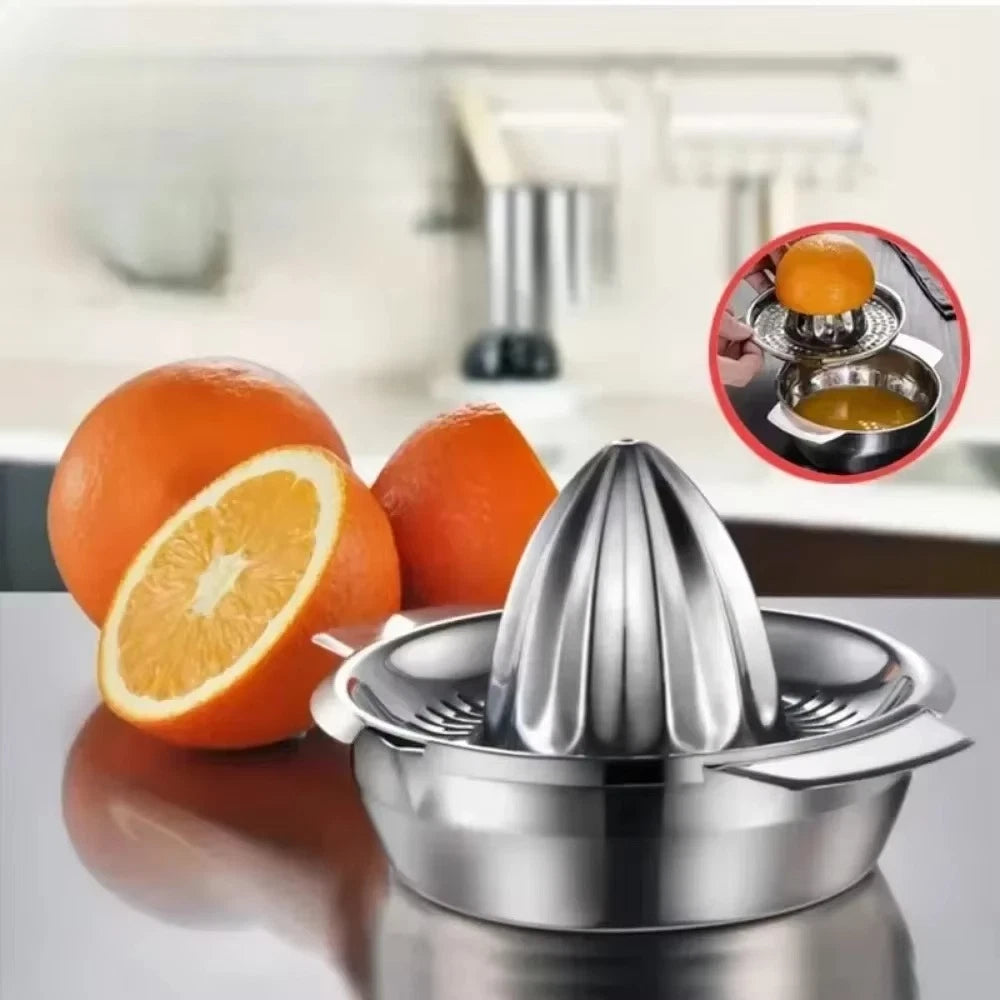 Portable Stainless Steel Lemon Squeezer and Juicer with Bowl Container UK