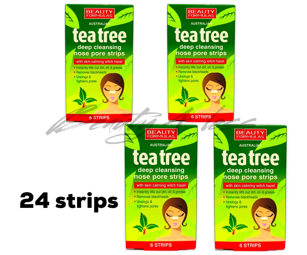 Tea Tree Nose Pore Strips Blackhead Removal Smooth Deep Cleansing Unclog Pores