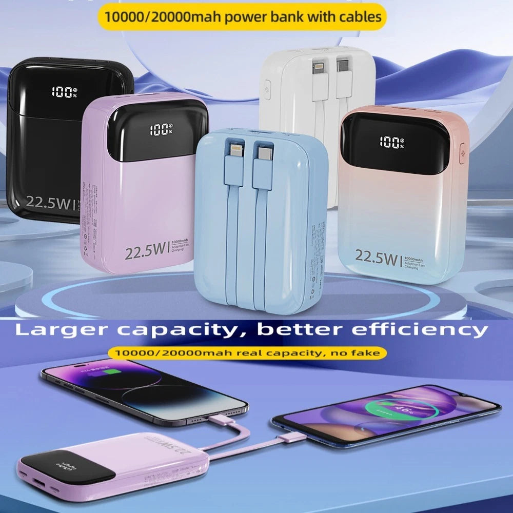 22.5W Fast Charging 10000mAh Battery Pack USB-C Portable Charger Slim Power Bank