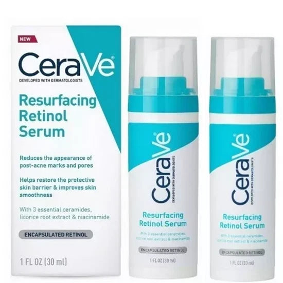 2X CeraVe Skin Renewing Retinol Resurfacing Hydrating Acid Serum Cream 30ml UK