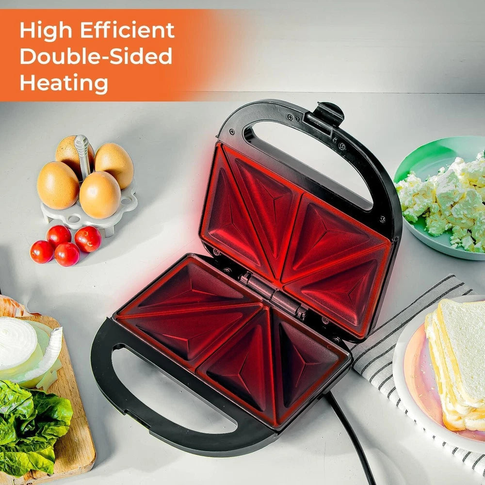 Toastie Maker 2 Slice Sandwich Toaster Non-Stick Machine Easy Clean 750W New UK