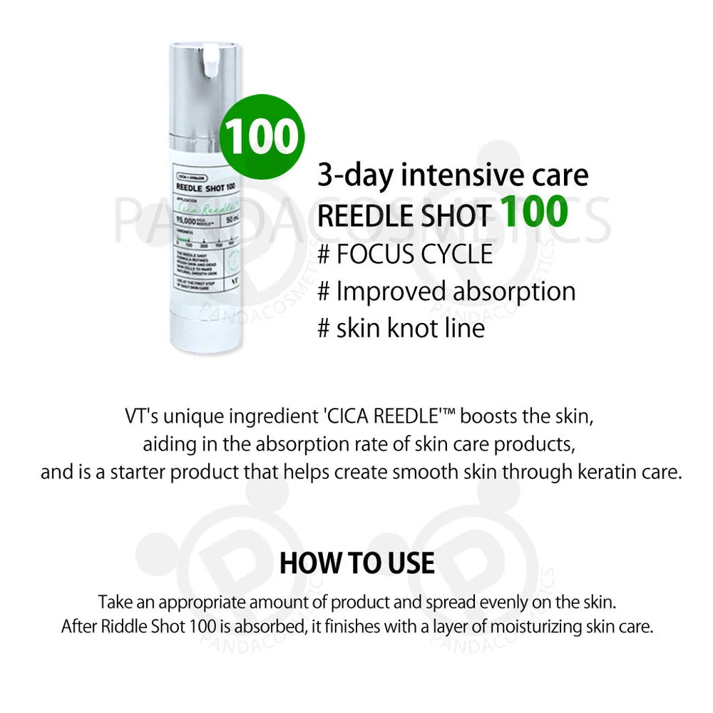 VT COSMETICS CICA Reedle Shot 50 / 100 / 300 / 700/1000 Essence 50ML/30ML/15ML