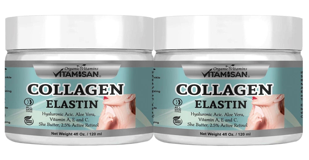 COLLAGEN & ELASTIN SKIN CREAM Firming Face Care Anti Aging Wrinkle Beauty 8 oz.