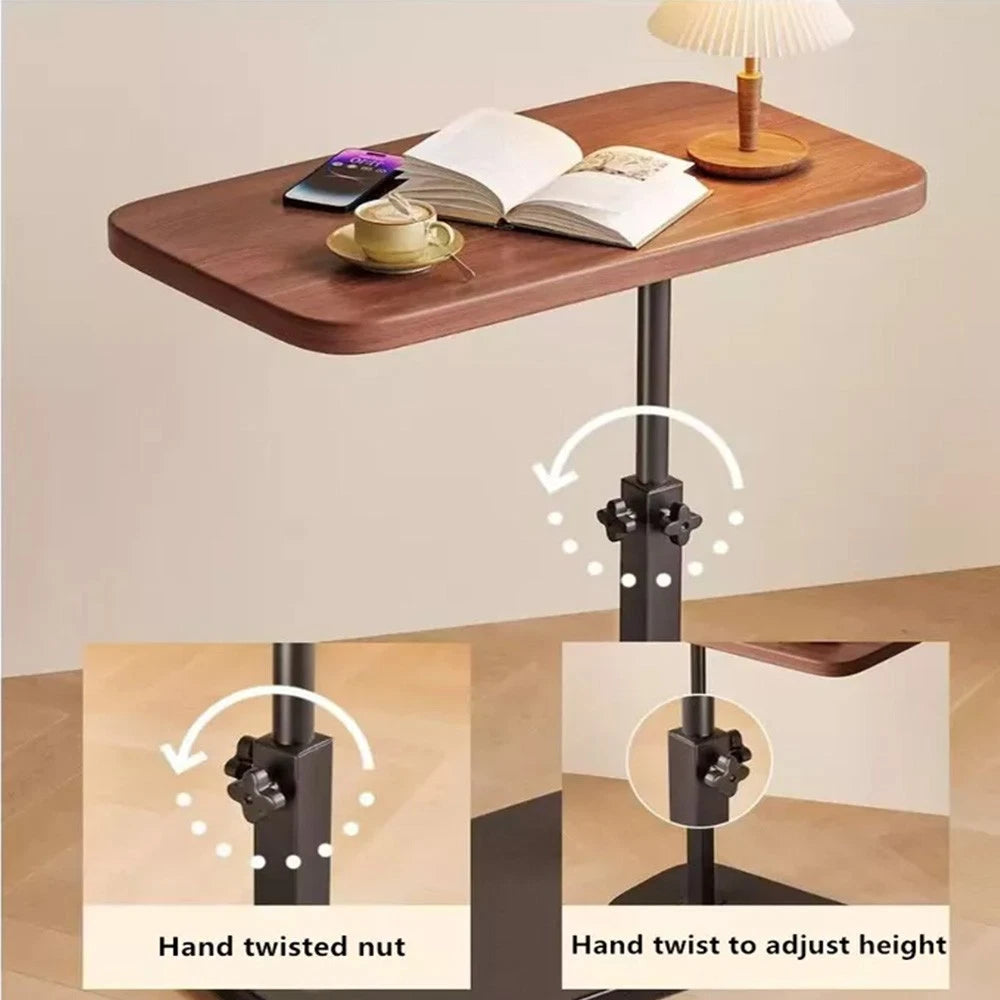 Adjustable C-Shaped Sofa Side End Table Coffee Laptop Table Living Room Bedroom