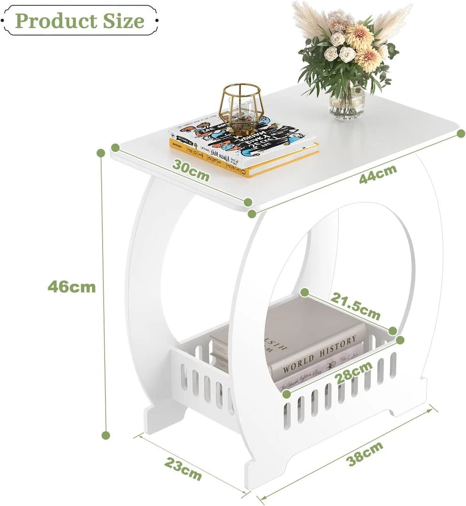 Small Bedside Table Cabinet Side End Coffee Tea Table Nightstand Storage Shelf