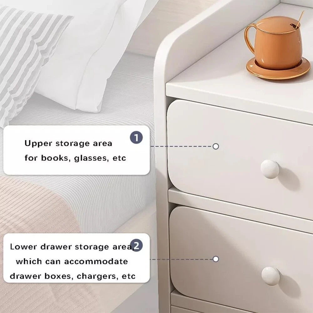 Small Slim Bedside Table Sofa End Side Table Nightstand Bedroom Drawer Cabinet