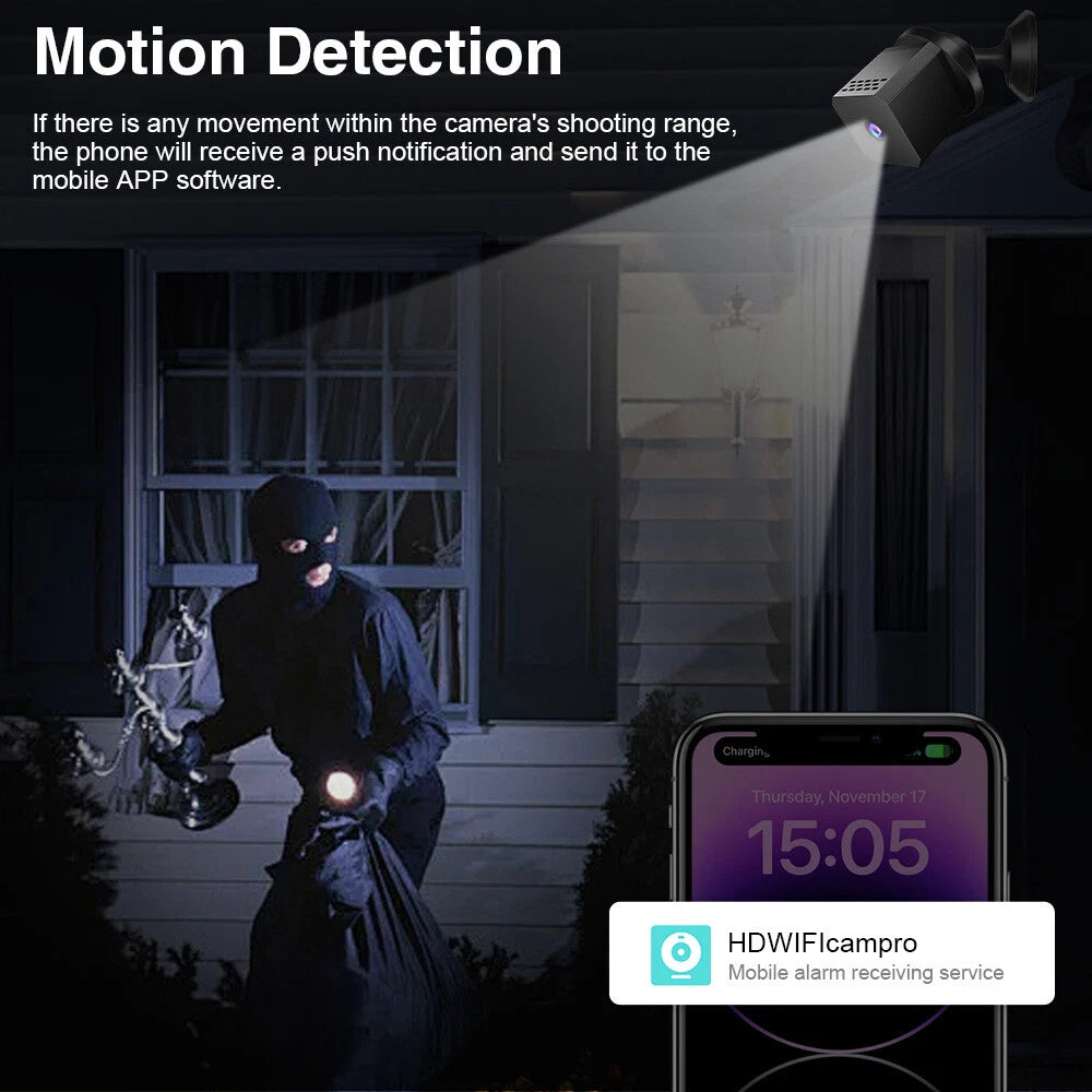 1080P HD Wireless WiFi IP Mini Camera Home Security CAM IR DVR Night Vision