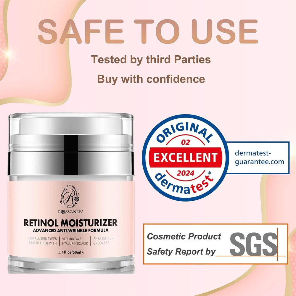 ROSVANEE Retinol Moisturizer Dermatologist Tested anti Aging Cream for Face