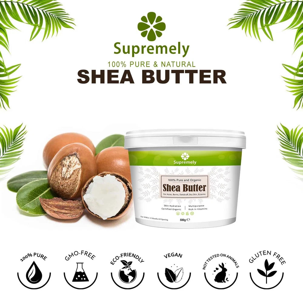 ORGANIC SHEA BUTTER, 100% Food Grade Organic Unrefined Raw & Pure 500g, 200g 1KG