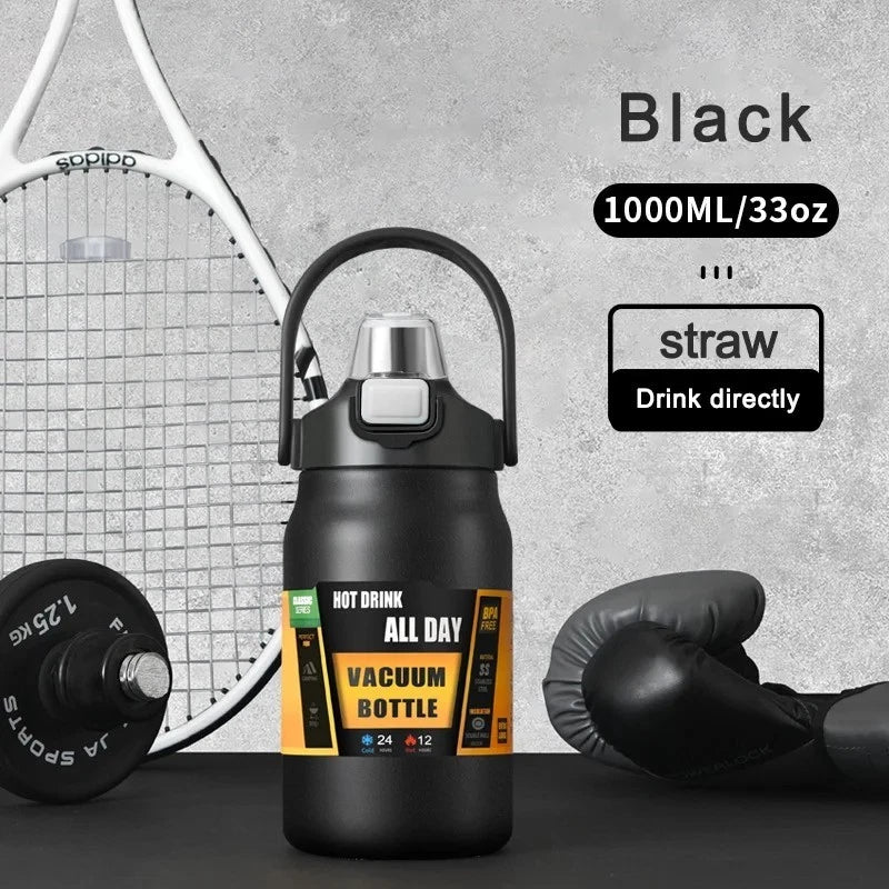 Thermos Flask 304 Stainless Steel Insulated Water Bottle  Sports Cold Hot..