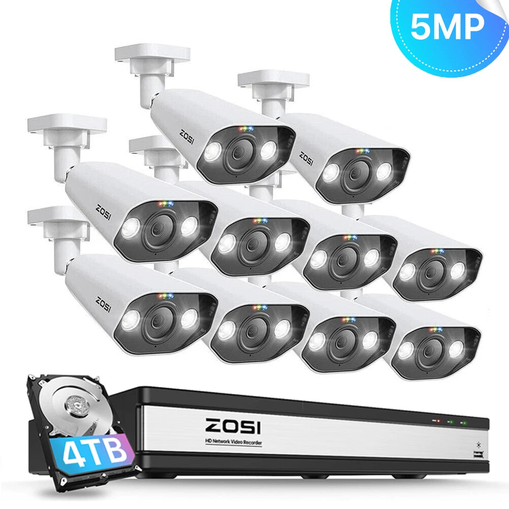 CAMERA POE CCTV 5MP HD IR Security Camera System 4K NVR Home Surveillance Outdoor