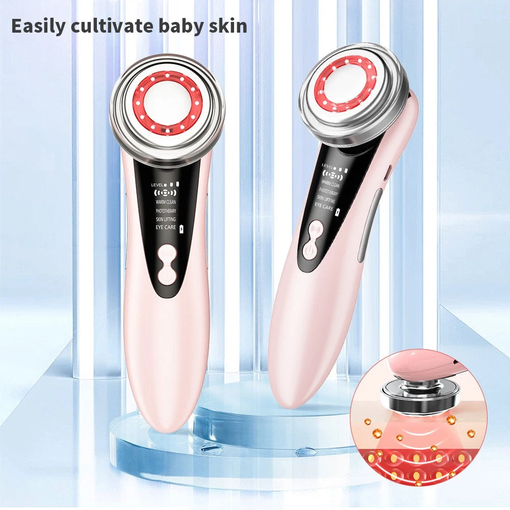 RF Facial Massager Skin Tightening Machine LED Light Photon Therapy Anti-aging