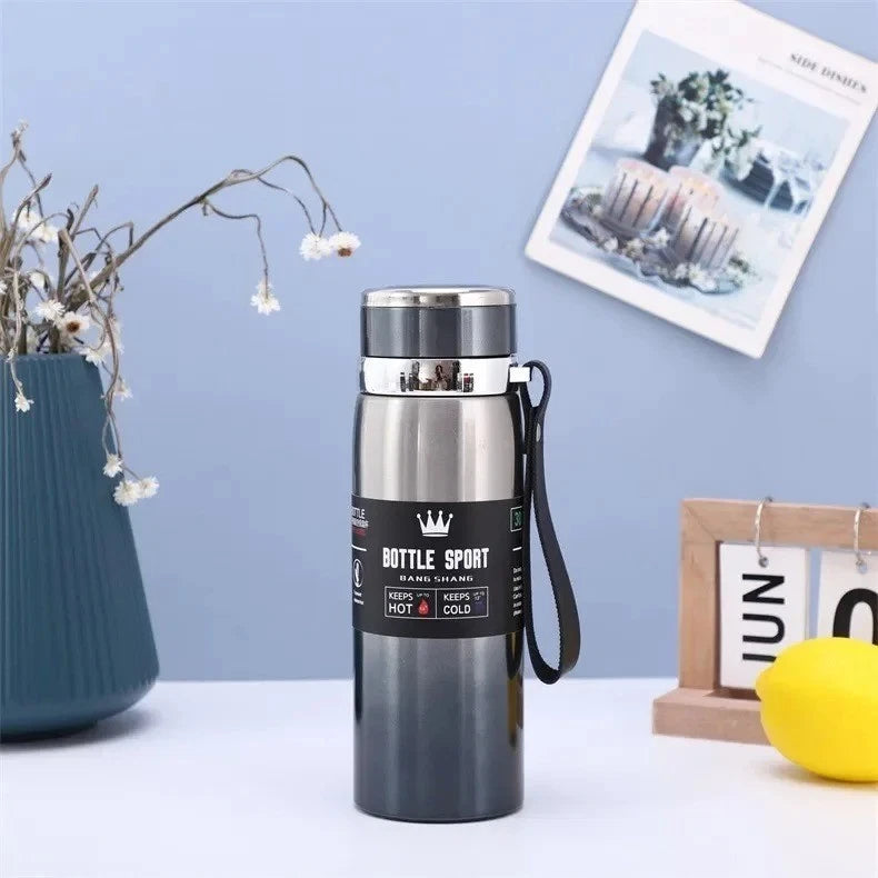 1L Large Hot/Cold Water Bottle Double Wall Thermal Flask Stainless Steel Thermos