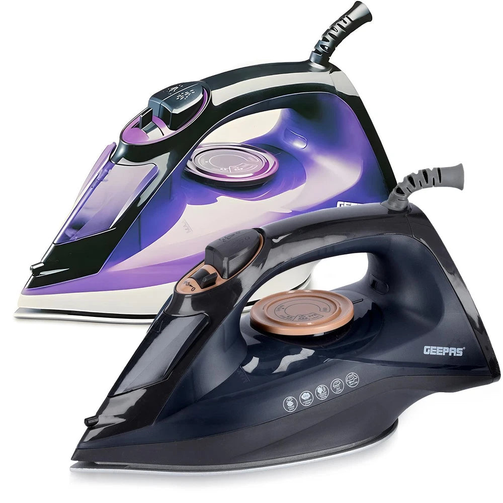 Steam Iron Dry & Wet Ceramic Non-Stick Gliding Soleplate Vertical Steam 2400W