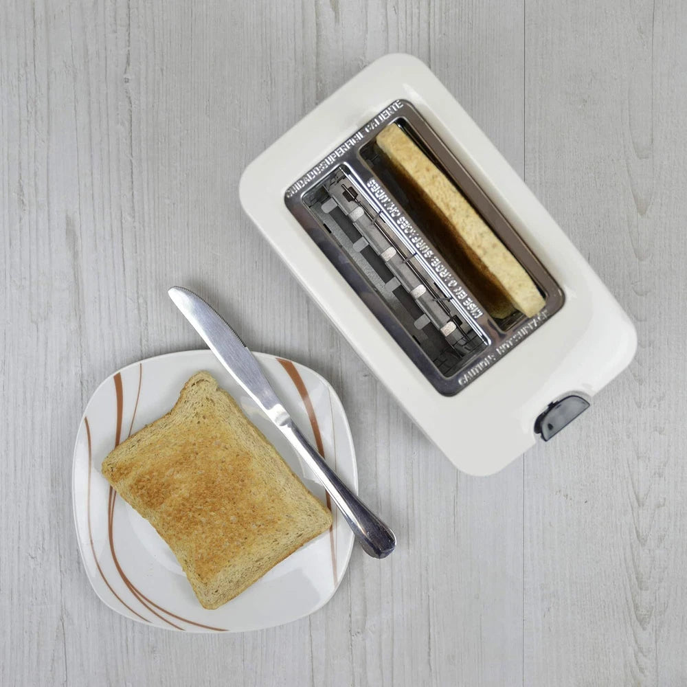 Toaster 2 Slice Wide Slot - Cool Touch Crumb Tray Variable Browning - Cream
