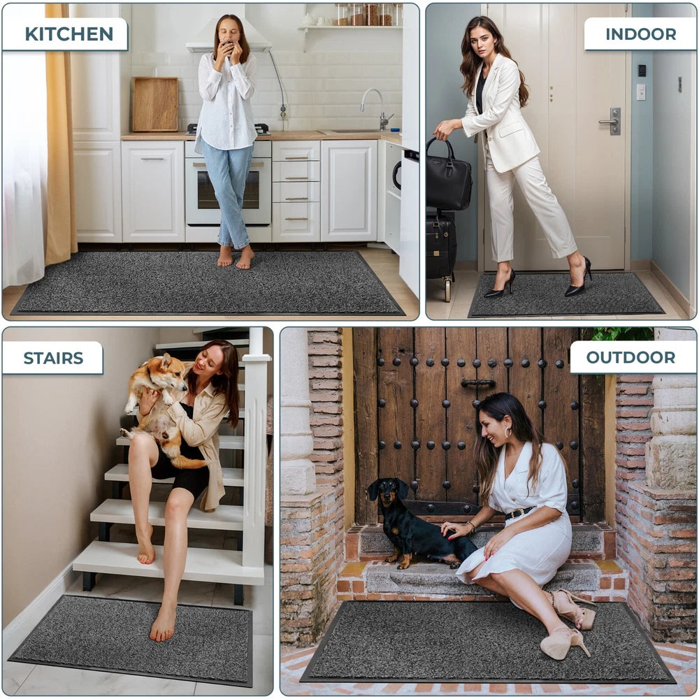 Barrier Mat Entrance Door Mat Heavy Duty Non Slip Dirt Trapper Rubber Back Rugs