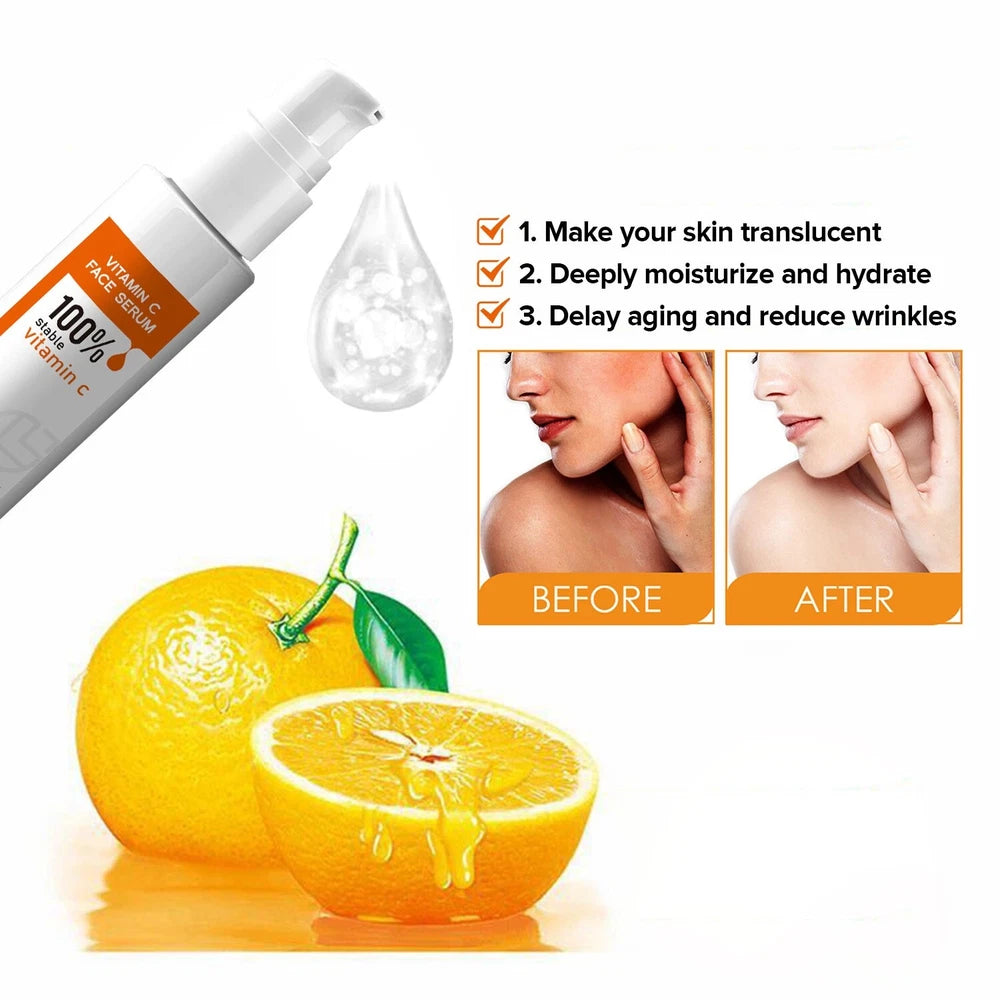 ADVANCED VITAMIN C SERUM Powerful Anti-Aging collagen-Boost Face Serum Day Night
