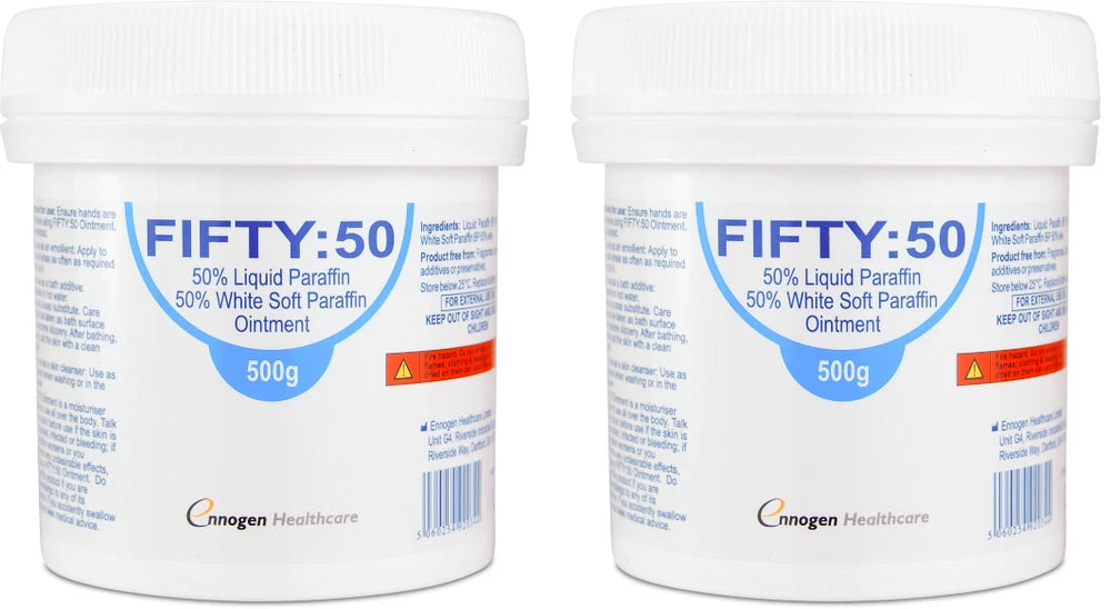 Ennogen Fifty:50 Liquid Paraffin Ointment 500g | Eczema Relief | Skin Care X 2