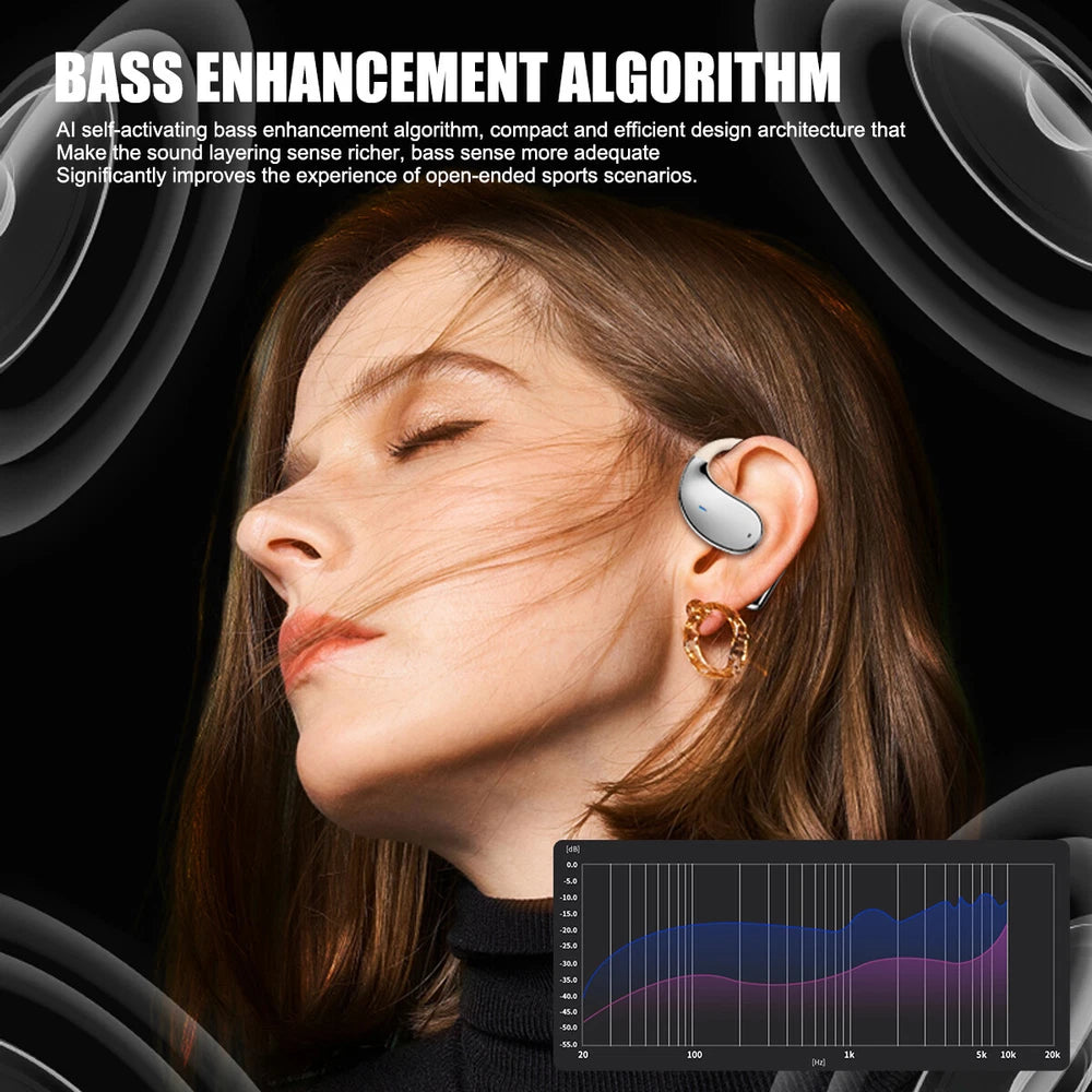 Q39 Wireless Earphones Open Ear Bluetooth 5.4 OWS Headphones Gym Sports Earbuds