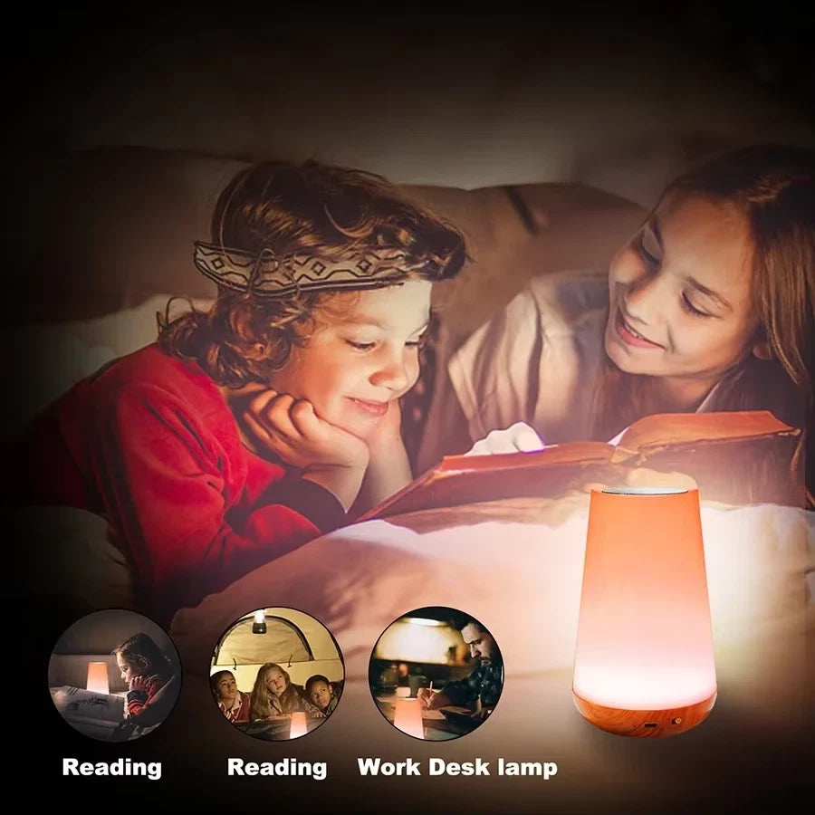 1/5X Rechargeable Night Light Touch Sensor LED Bedside Desk Table Lamp Dimmable