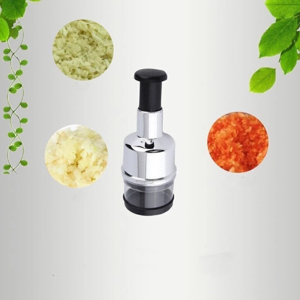 Manual Hand Press Garlic Onion Chopper Vegetable Food Chopper Processor Dicer UK